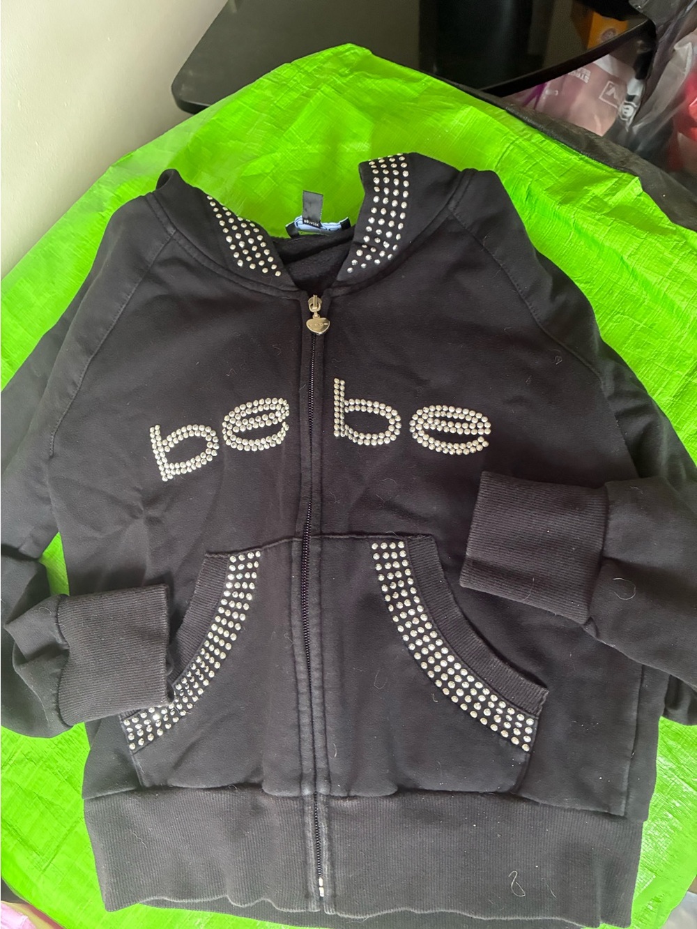 Bebe Rhinestone 💎Hoodie YK2  M